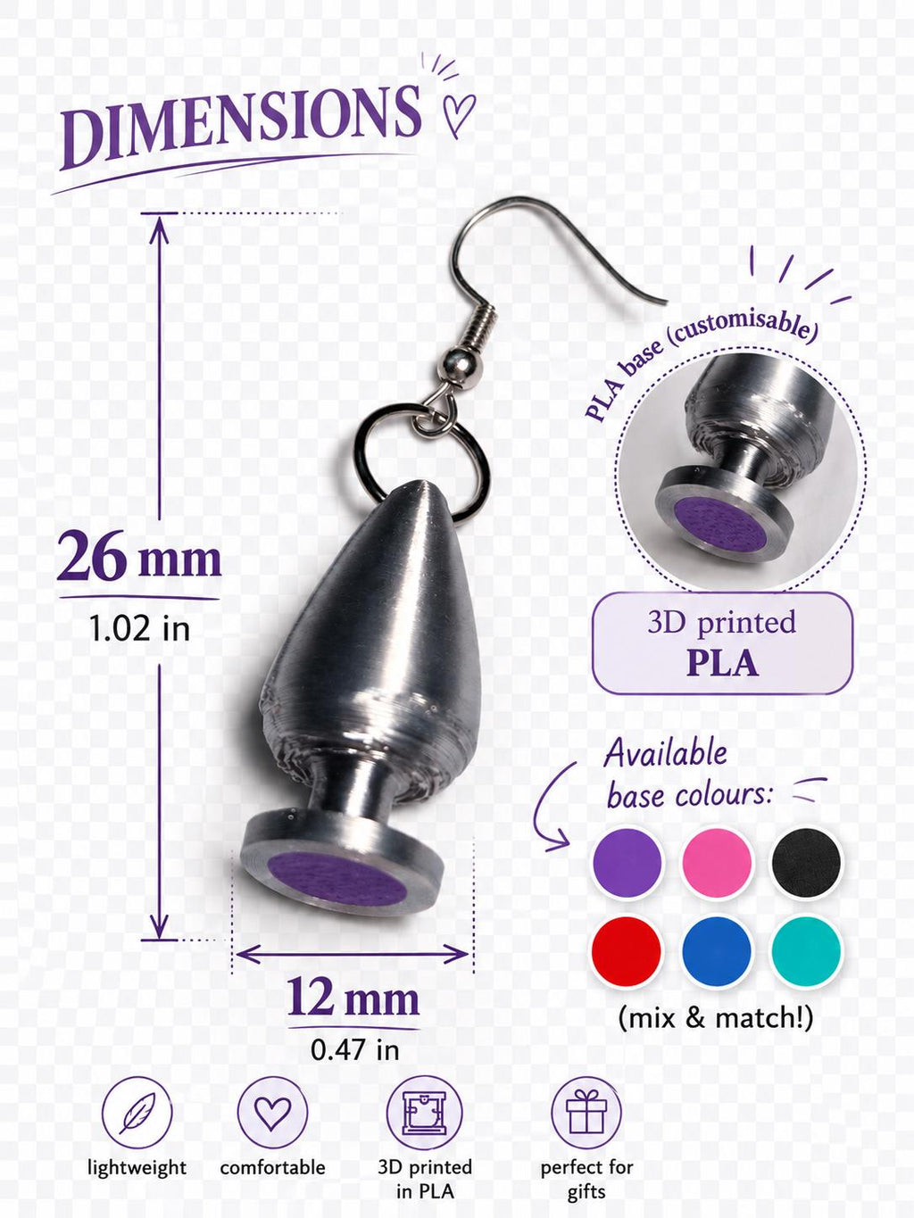 Novelty Butt Plug Earrings, Kinky/Lesbian/LGBTQ+/BDSM Accessory __etsy:8010868326