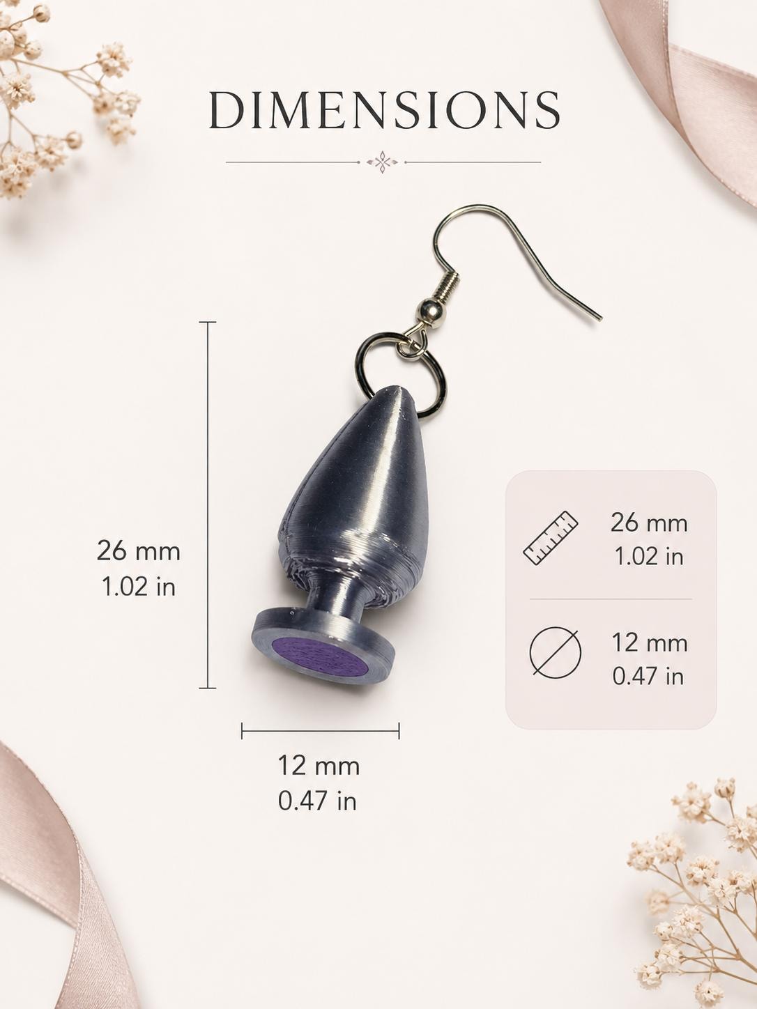 Novelty Butt Plug Earrings, Kinky/Lesbian/LGBTQ+/BDSM Accessory __etsy:8057665865