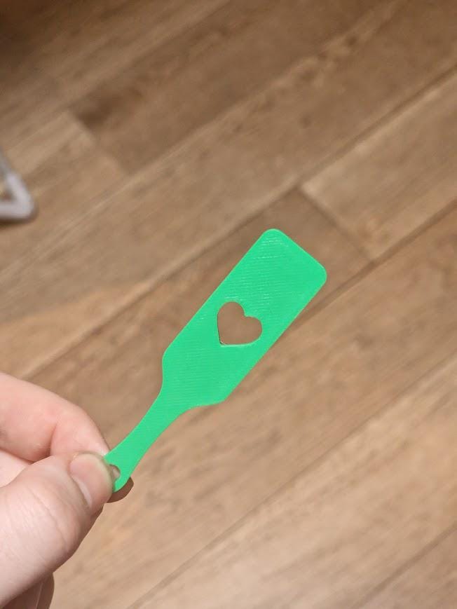 Paddle Ear-Rings with 3 Love Hearts! - Kinky BDSM 3d-Printed Accessory