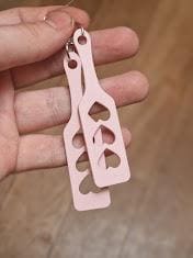 Paddle Ear-Rings with 3 Love Hearts! - Kinky BDSM 3d-Printed Accessory
