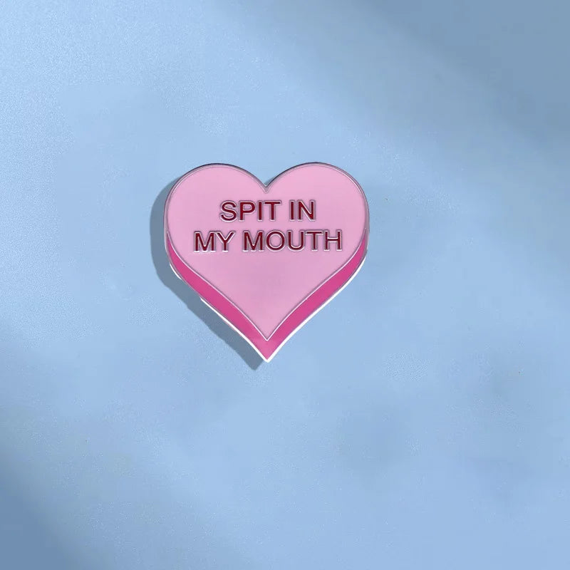 Spit In My Mouth Enamel Pin | Funny Kinky Badge | BDSM & Alternative Lifestyle Gift
