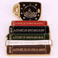 Night Court Book Stack Enamel Pin | Fantasy Reader Badge | Ramiel & Three Stars Inspired Bookish Gift
