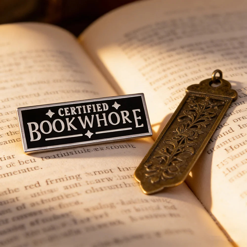 Certified Book Wh*re Enamel Pin | Funny Smut Reader Badge | BookTok Romance Reader Gift