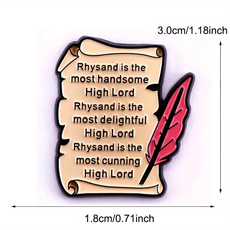 Most Delightful High Lord Enamel Pin | Fantasy Reader Badge | Romantasy & BookTok Inspired Gift
