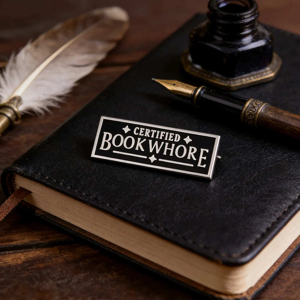 Certified Book Wh*re Enamel Pin | Funny Smut Reader Badge | BookTok Romance Reader Gift
