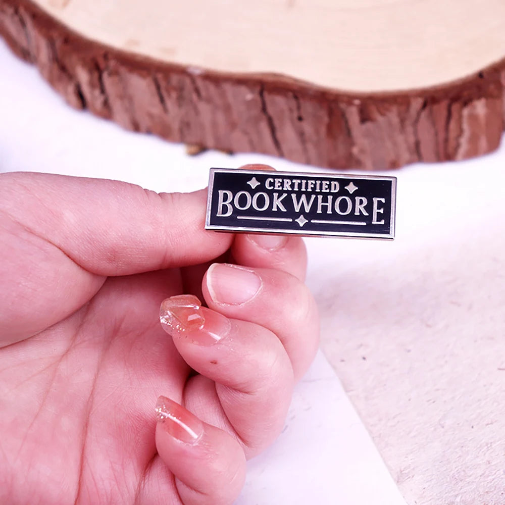 Certified Book Wh*re Enamel Pin | Funny Smut Reader Badge | BookTok Romance Reader Gift