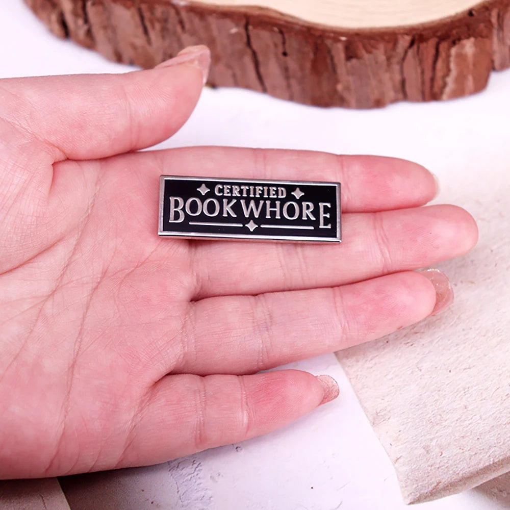 Certified Book Wh*re Enamel Pin | Funny Smut Reader Badge | BookTok Romance Reader Gift