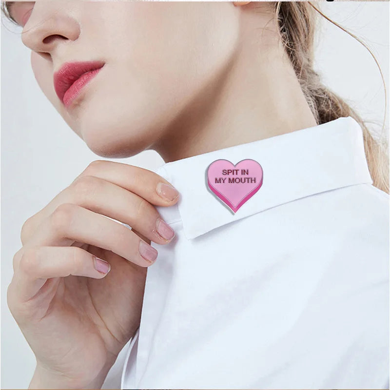 Spit In My Mouth Enamel Pin | Funny Kinky Badge | BDSM & Alternative Lifestyle Gift