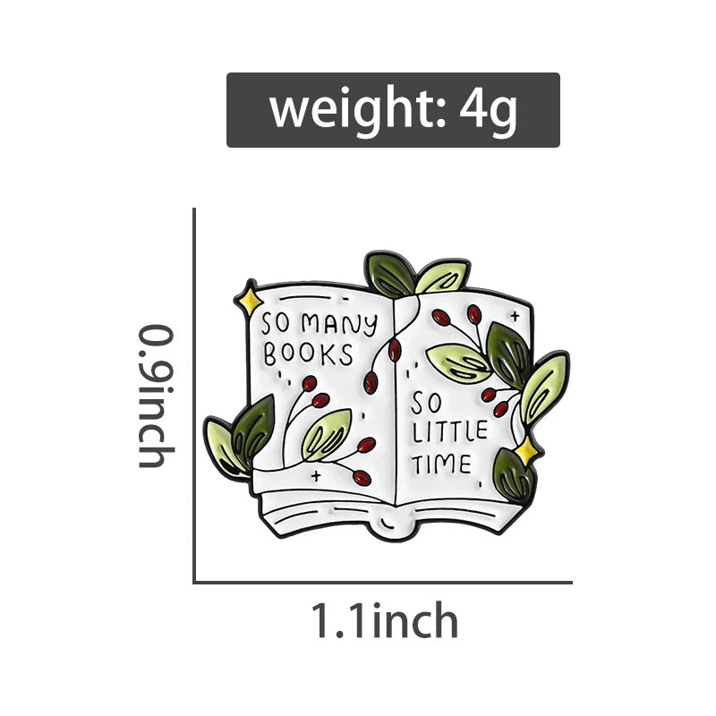 So Many Books So Little  Time - Enamel Pin