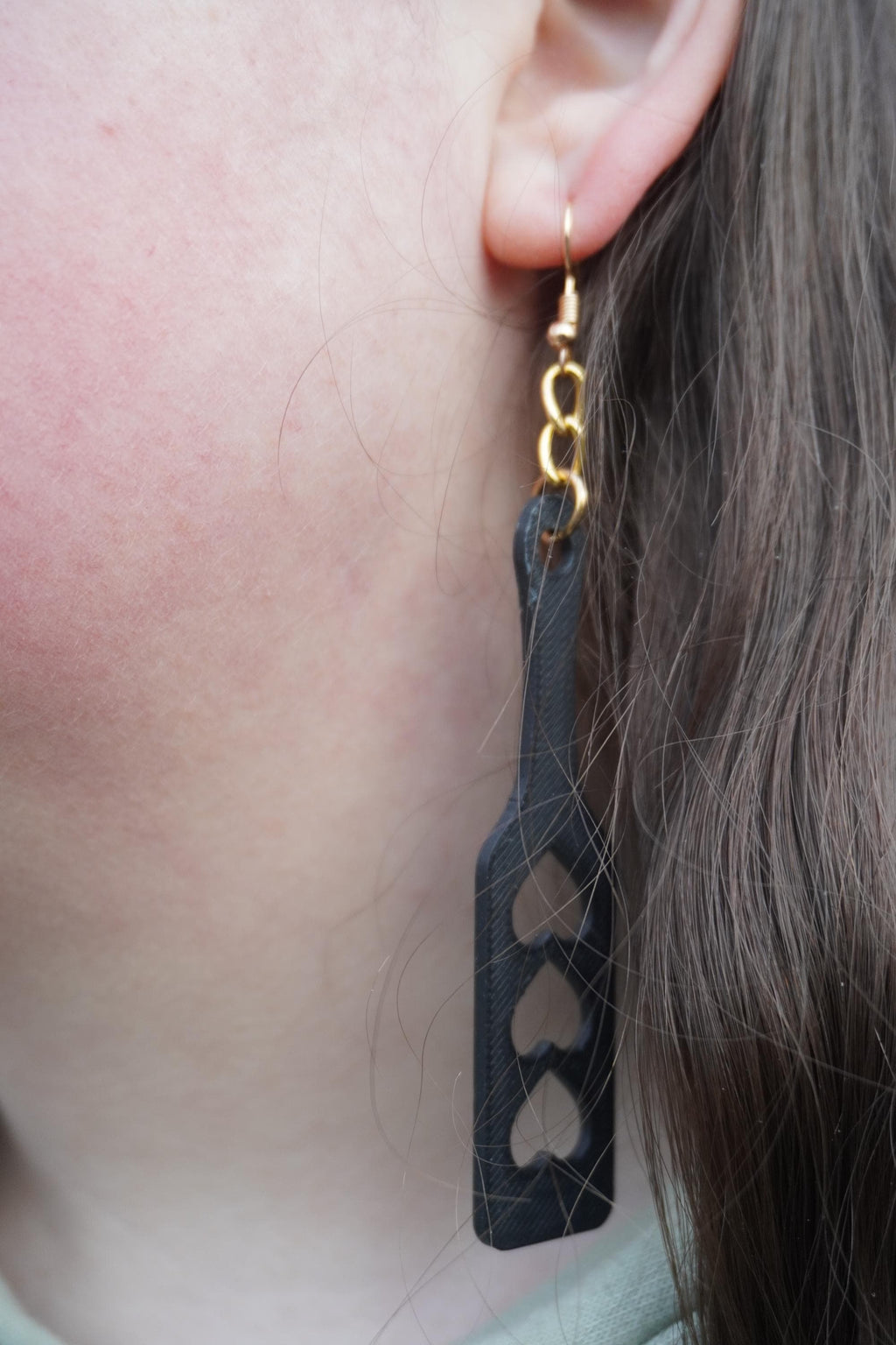 Paddle Ear-Rings with 3 Love Hearts! - Kinky BDSM 3d-Printed Accessory (etsy image id: 6613749061)