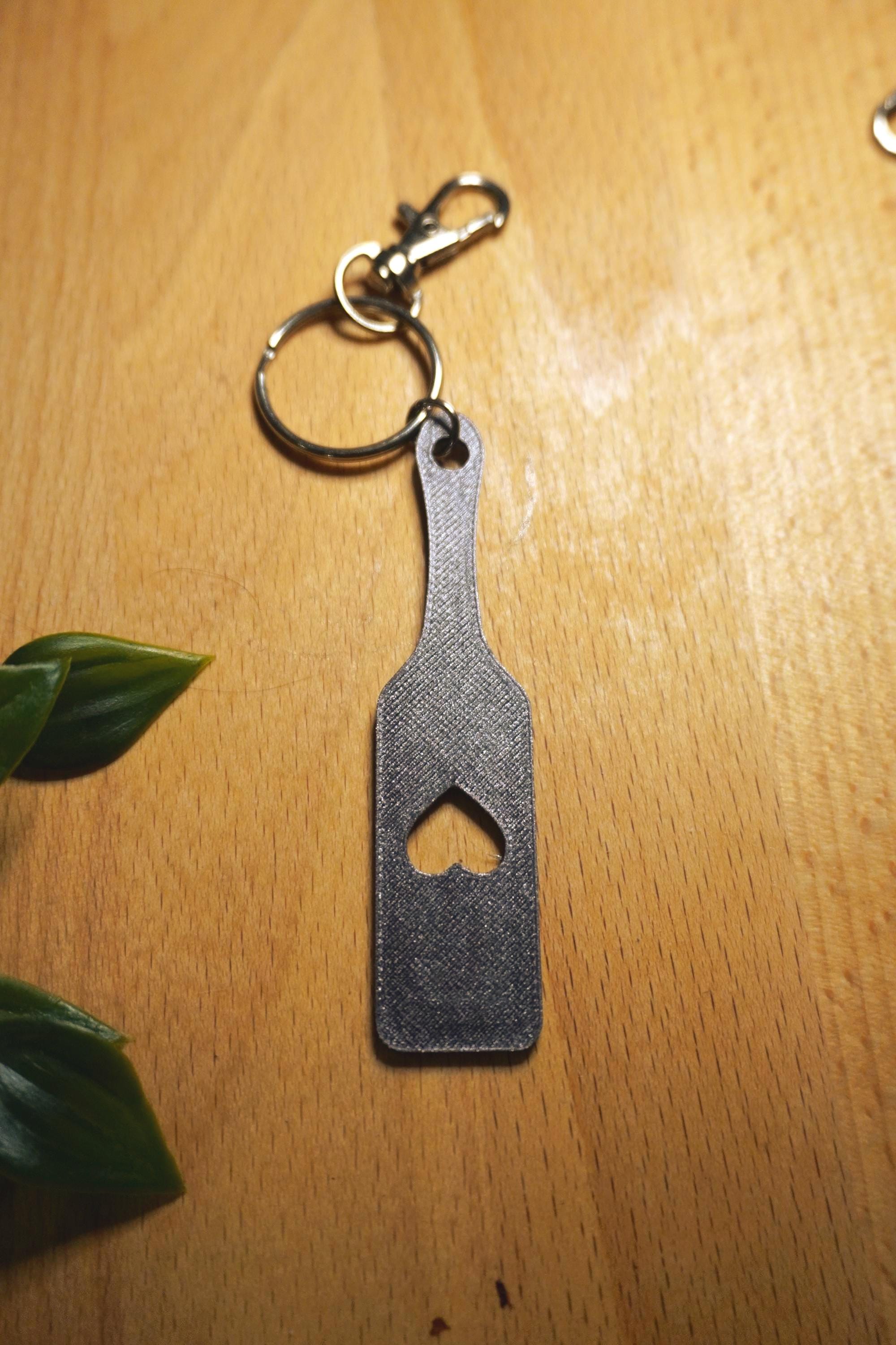 Paddle with Heart Keychain - Kinky BDSM 3d-Printed Accessory (etsy image id: 6890056624)