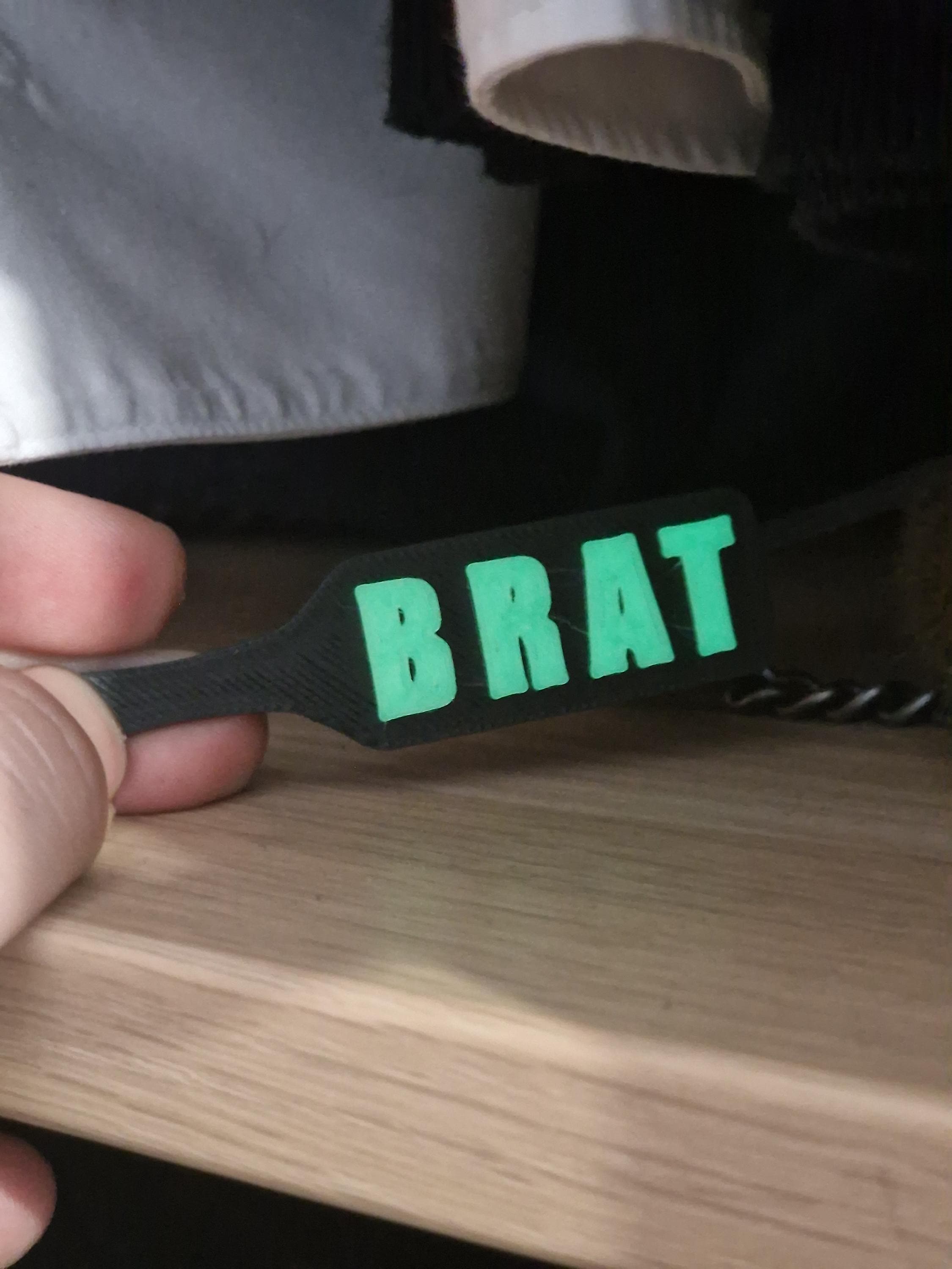 Customisable BDSM Brat Paddle – 3D Printed Spanking Paddle with Colour Options! (etsy image id: 7072464550)