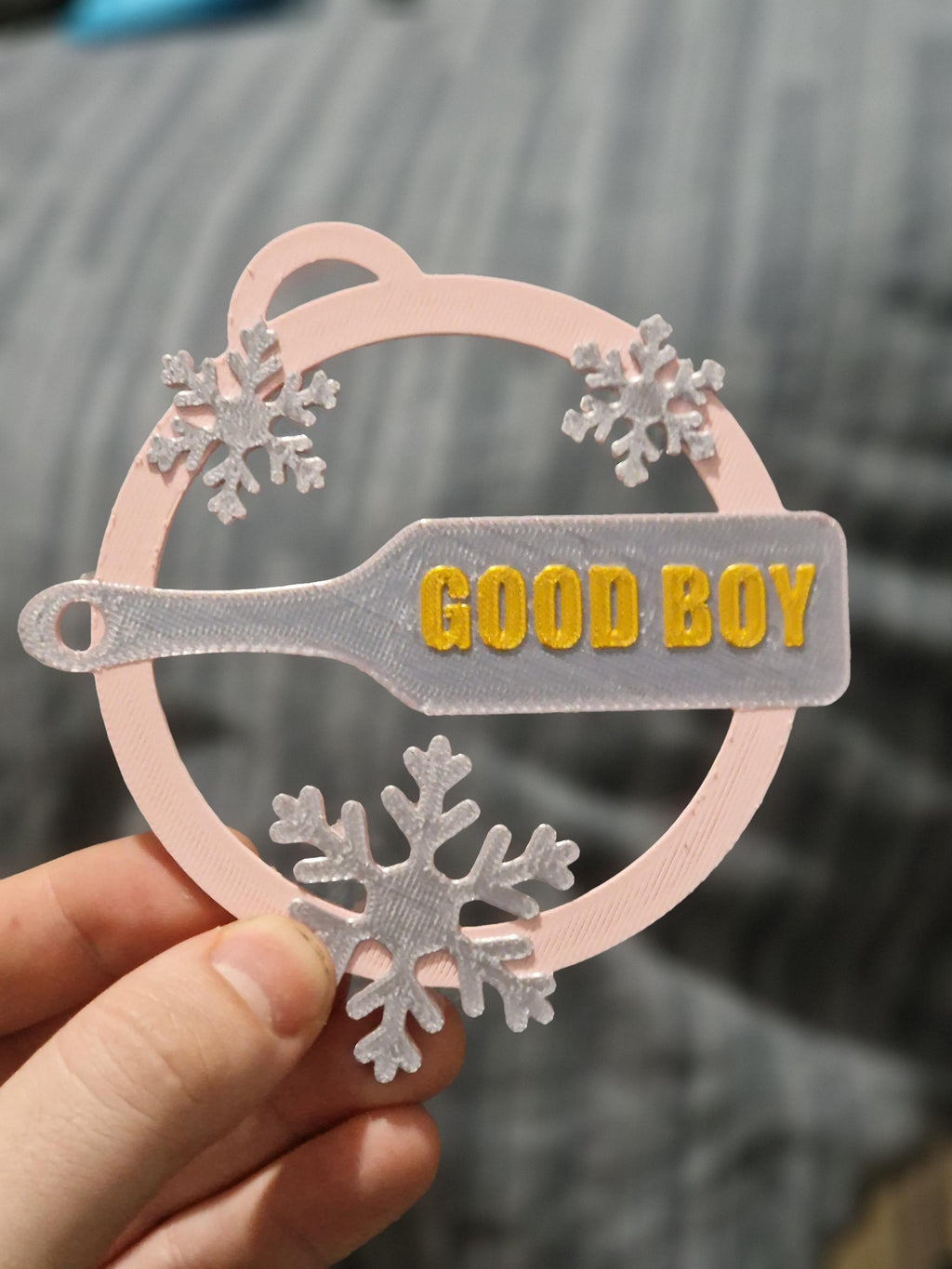 Personalised Paddle Christmas Bauble with Custom Colours - Kinky and Festive Giftf (etsy image id: 7385143923)