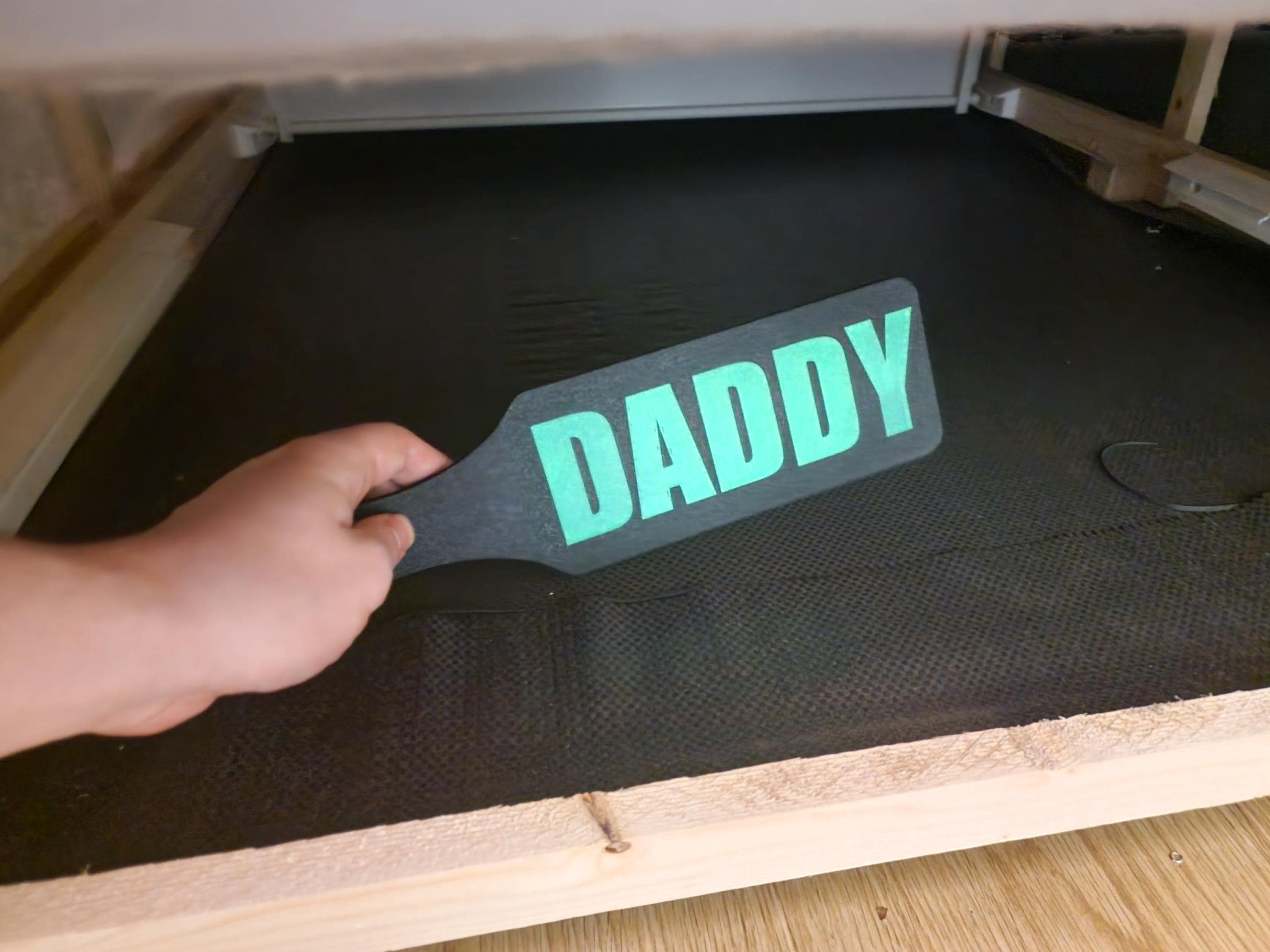 Glowy Daddy Spanking Paddle - UV Glow-In-The-Dark, Mid-Size BDSM Impact Toy 3D-Printed (etsy image id: 7602896872)