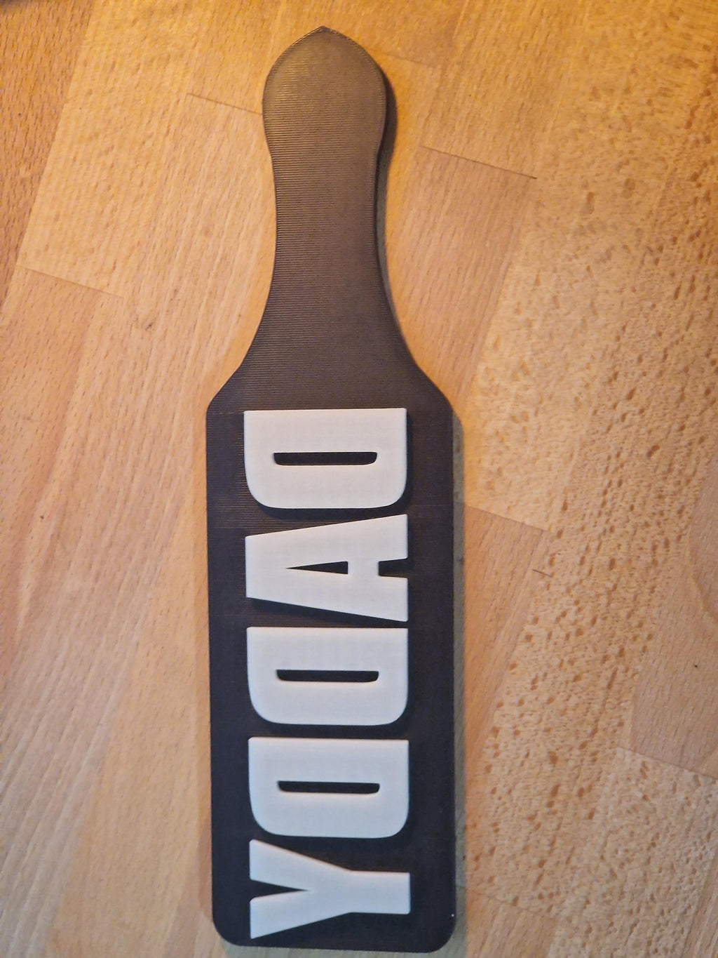 Glowy Daddy Spanking Paddle - UV Glow-In-The-Dark, Mid-Size BDSM Impact Toy 3D-Printed (etsy image id: 7650837899)