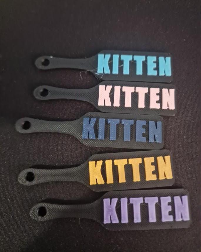 Kitten BDSM Paddle Keychain with Custom Accent colour! 3 (etsy image id: 7747295259)