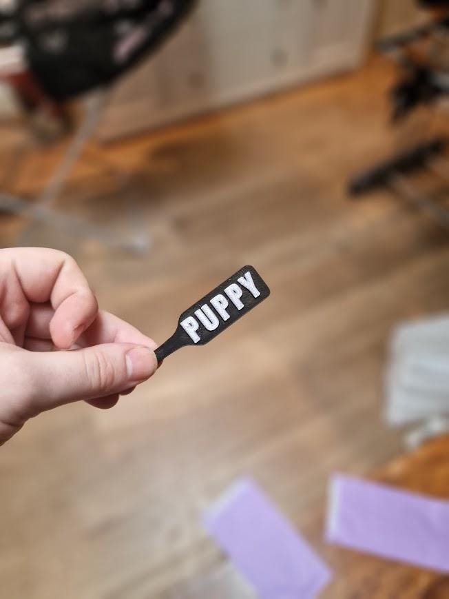 PUPPY BDSM Paddle Keychain with Custom Accent colour! Furry & Petplay Gift (etsy image id: 7782650694)
