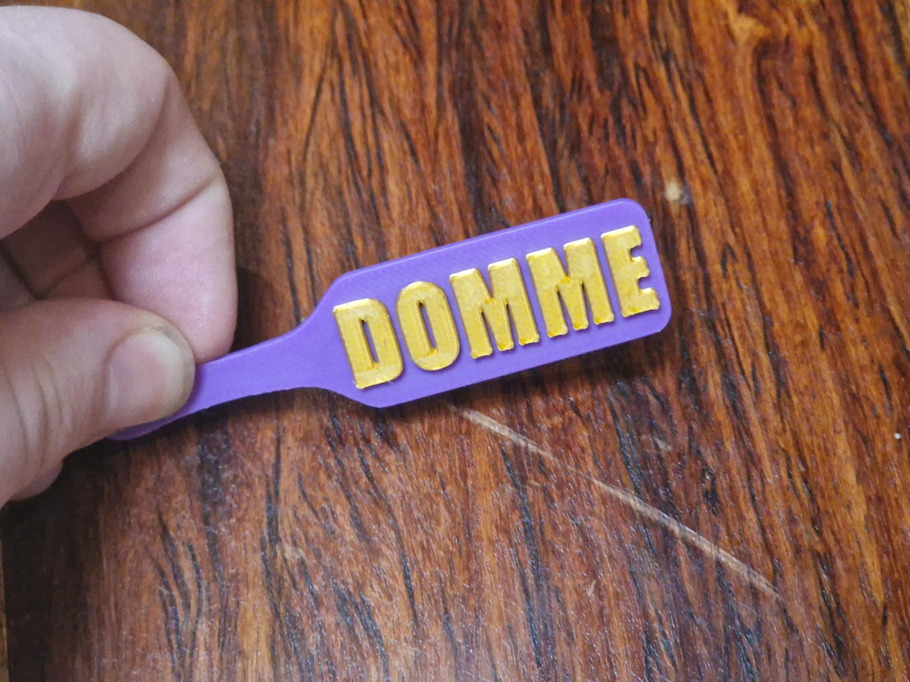 DOMME BDSM Paddle Keychain with Custom Accent colour! Furry & Petplay Gift (etsy image id: 7782692688)