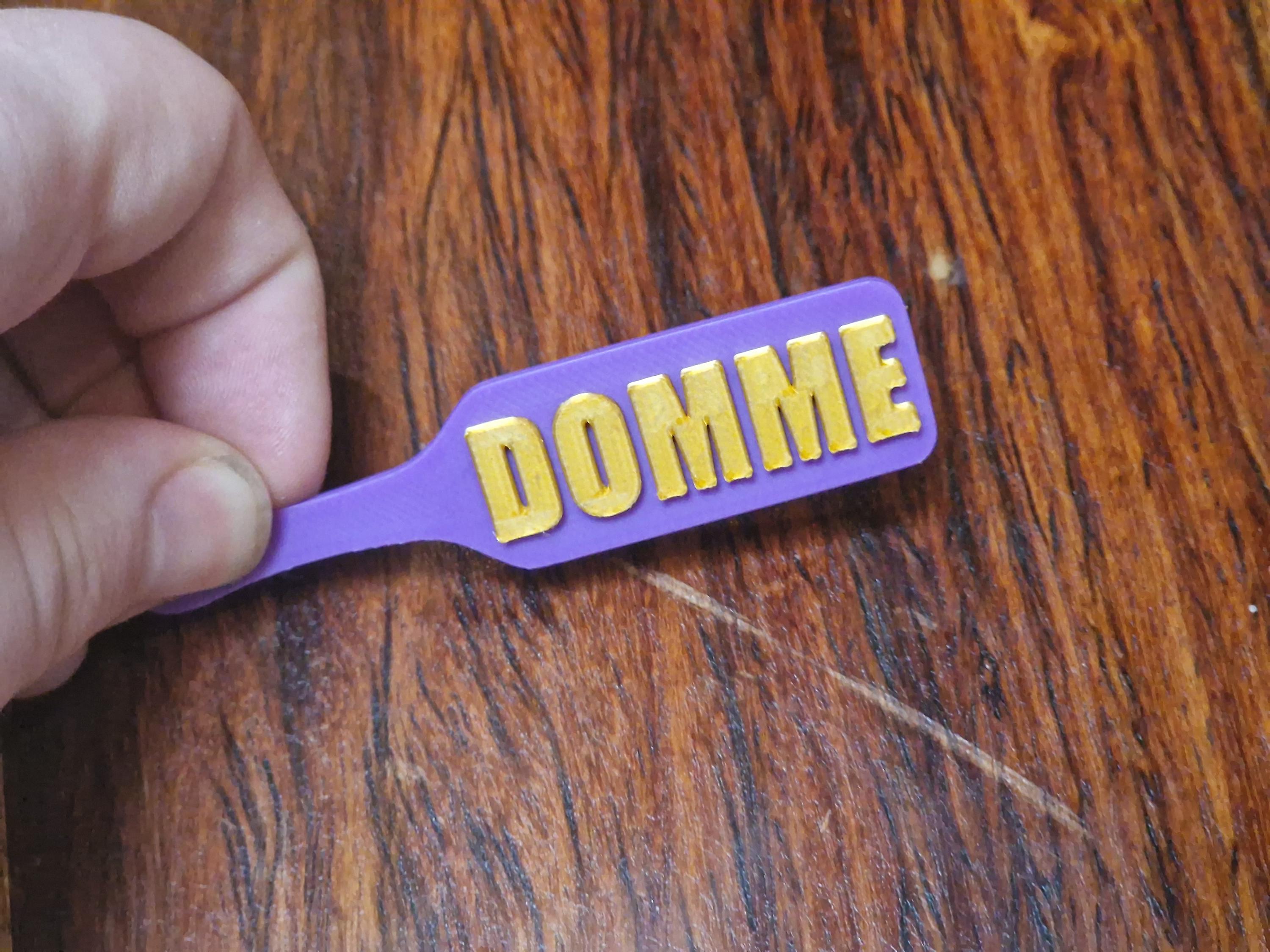 DOMME BDSM Paddle Keychain with Custom Accent colour! Furry & Petplay Gift (etsy image id: 7782692688)