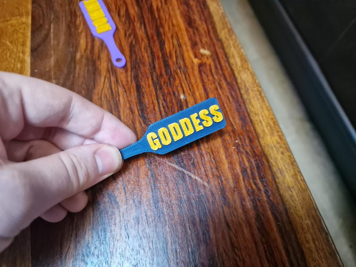 GODDESS BDSM Paddle Keychain with Custom Accent colour! Furry & Petplay Gift (etsy image id: 7782695880)