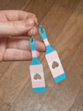 Trans Flag Paddle Ear-Rings with Love Heart! - Kinky BDSM 3d-Printed Accessory (etsy image id: 7782714182)