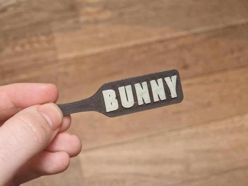 BUNNY BDSM Paddle Keychain with Custom Accent colour! Furry & Petplay Gift (etsy image id: 7830584579)