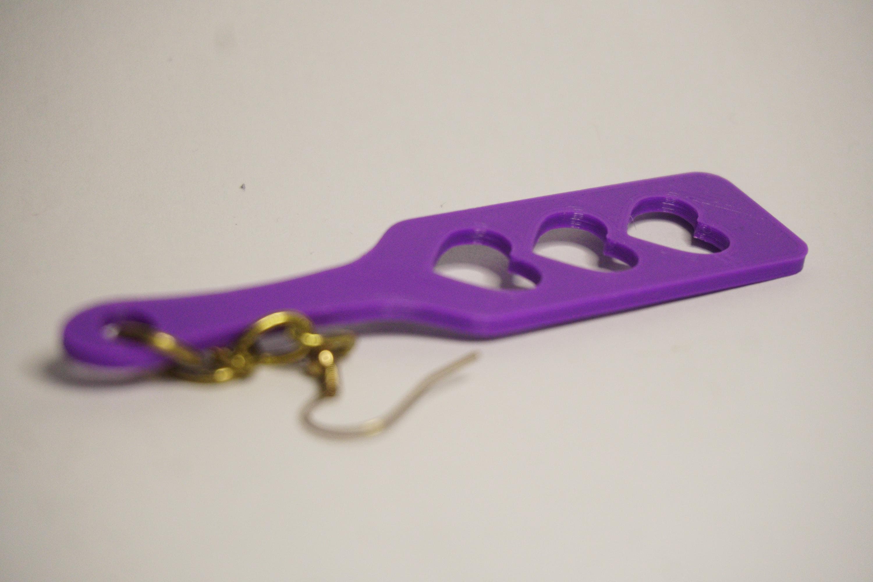Paddle Ear-Rings with 3 Love Hearts! - Kinky BDSM 3d-Printed Accessory (etsy image id: 7995615254)