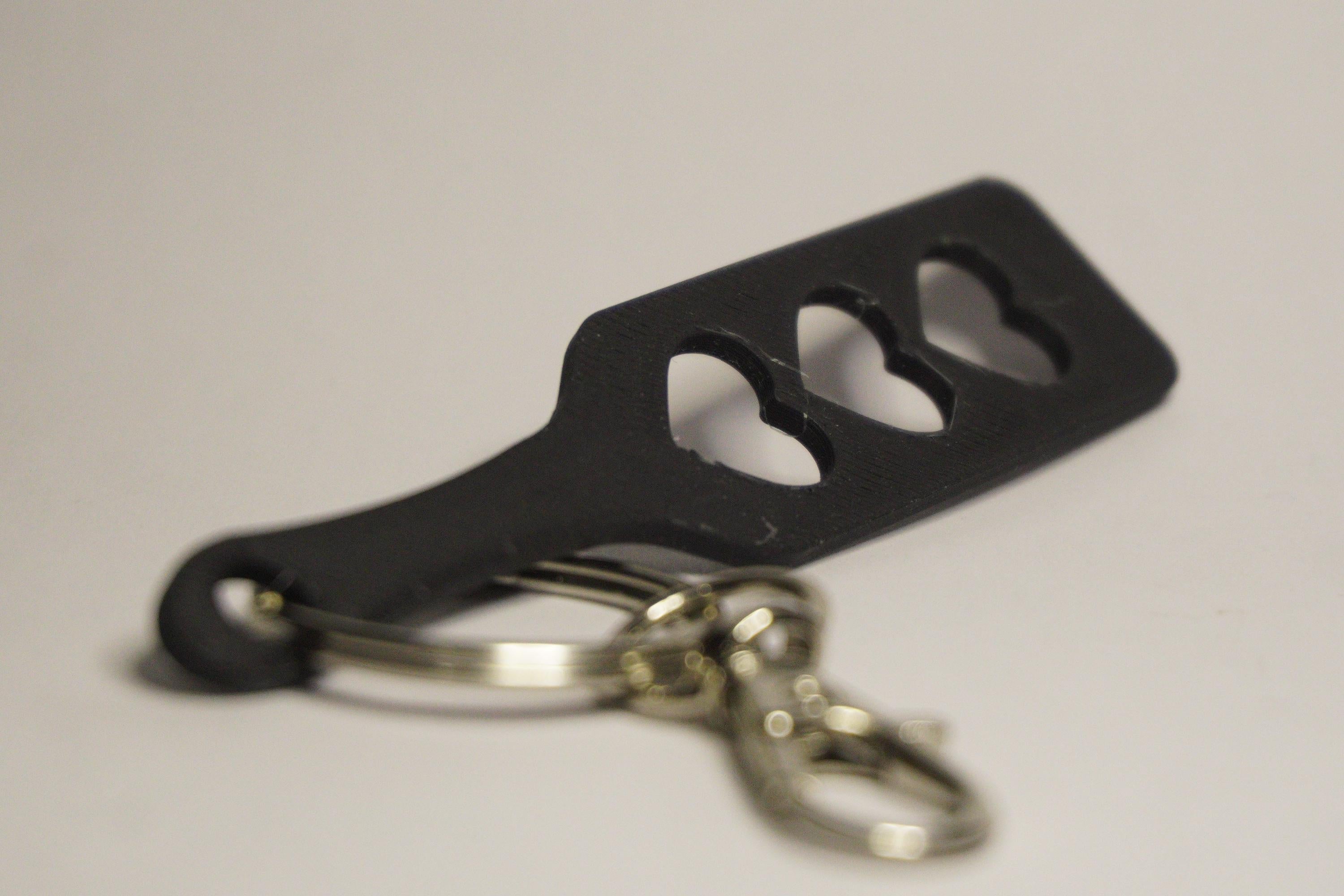 Paddle with Triple Hearts Keychain - Kinky BDSM 3d-Printed Accessory (etsy image id: 7995618788)