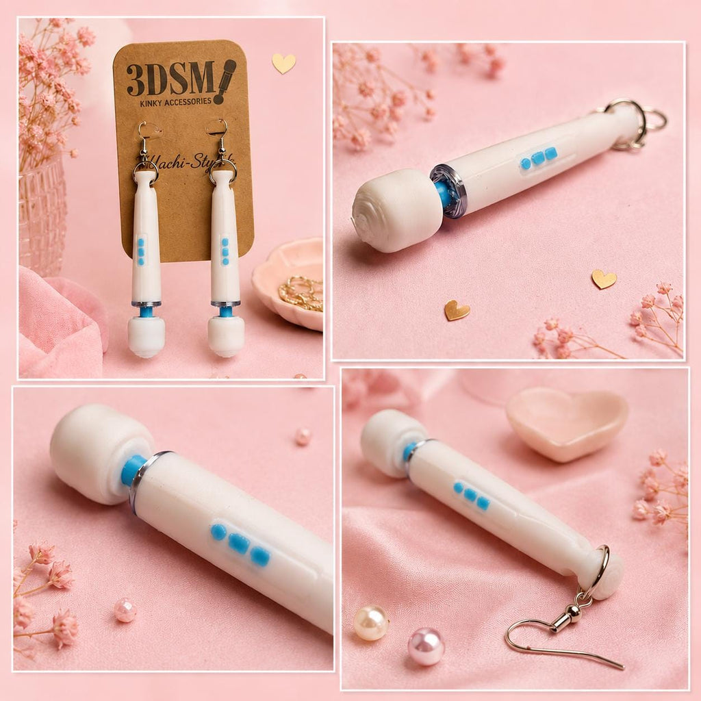Hitachi-style Vibrator Earrings, Kinky/Lesbian/LGBTQ+/BDSM Accessory __etsy:8009520976