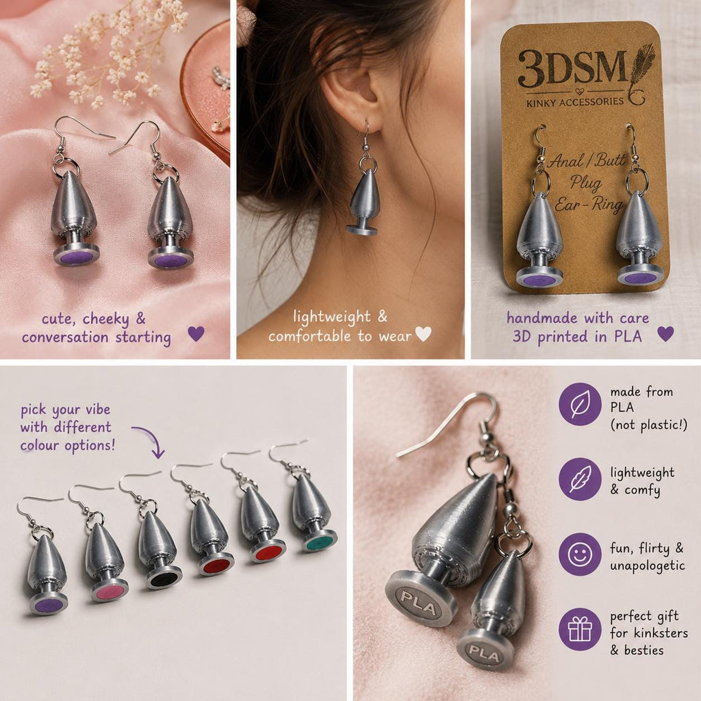 Butt Plug Earrings, Kinky/Lesbian/LGBTQ+/BDSM Accessory __etsy:8009749904