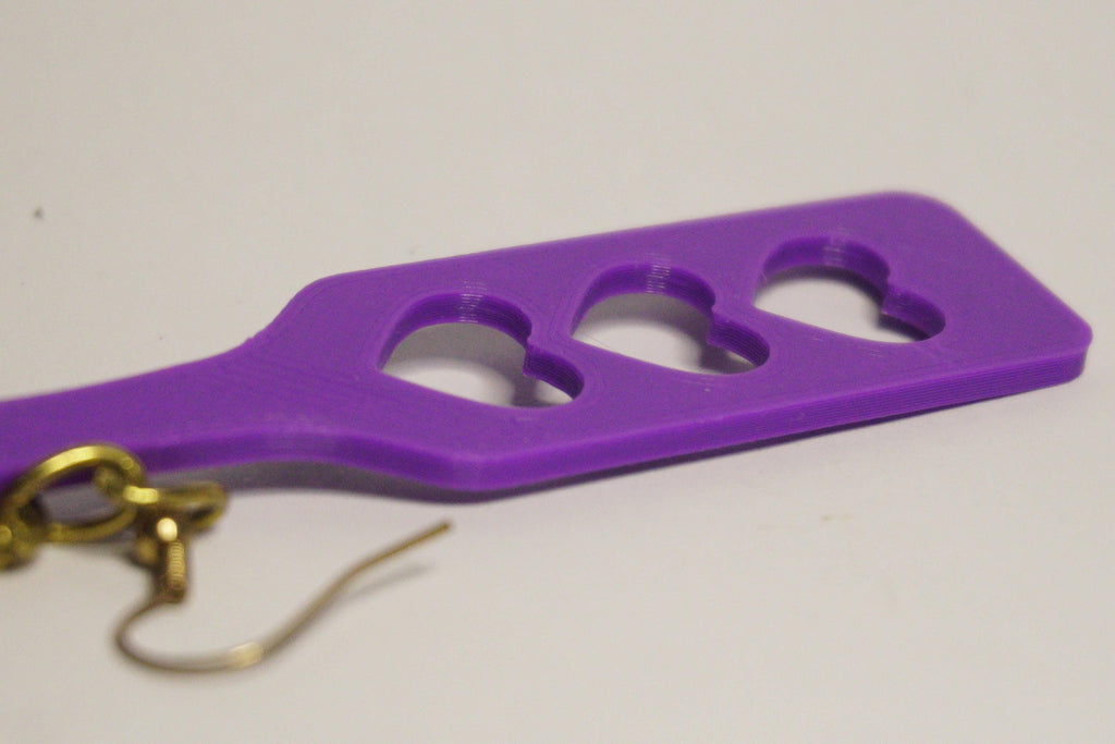 Paddle Ear-Rings with 3 Love Hearts! - Kinky BDSM 3d-Printed Accessory (etsy image id: 8043548803)