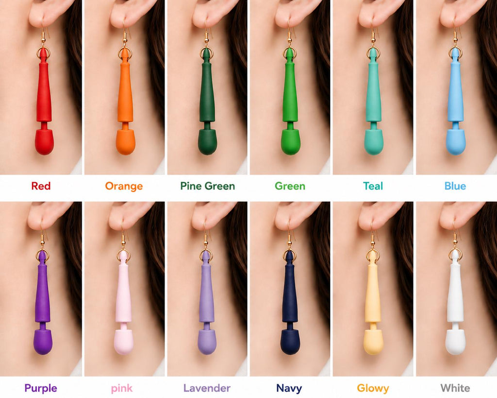 Wand Vibrator Earrings, Kinky/Lesbian/LGBTQ+/BDSM Accessory (etsy image id: 8057014439)