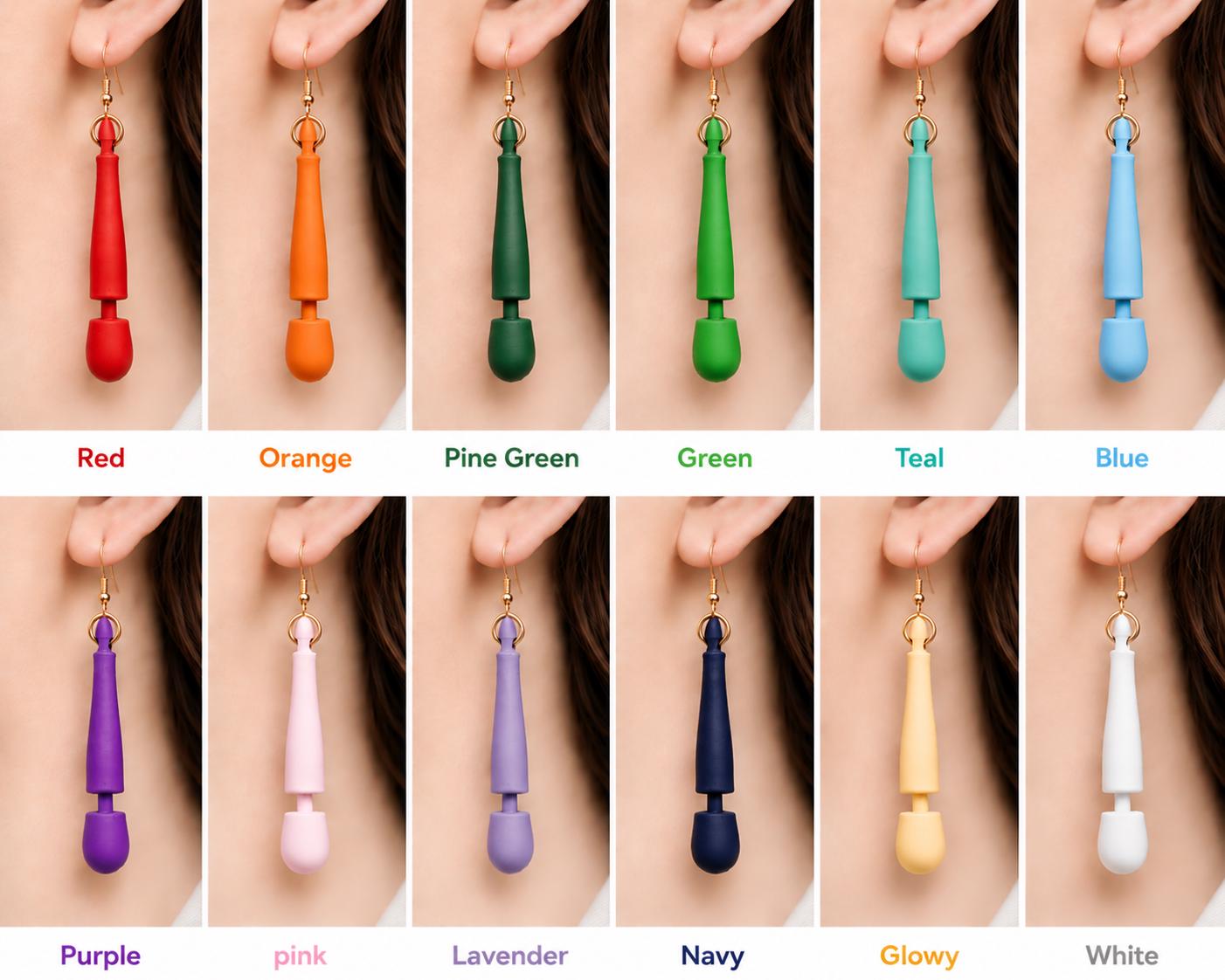 Wand Vibrator Earrings, Kinky/Lesbian/LGBTQ+/BDSM Accessory (etsy image id: 8057014439)