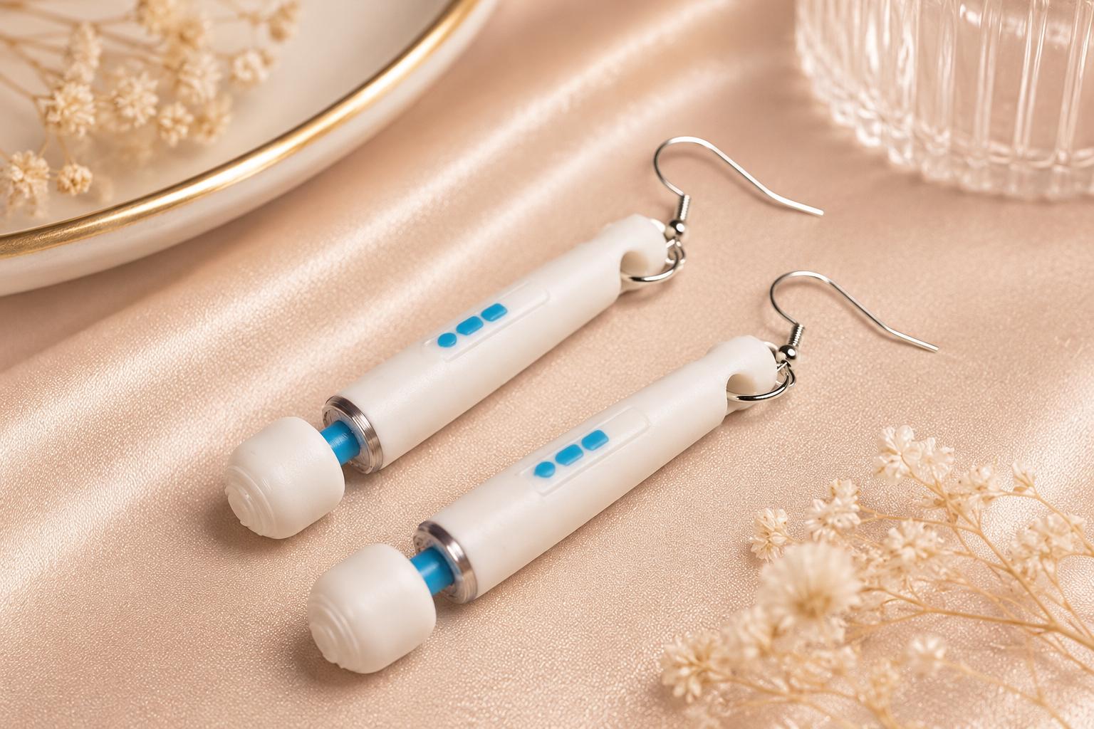 Hitachi-style Vibrator Earrings, Kinky/Lesbian/LGBTQ+/BDSM Accessory __etsy:8057379337