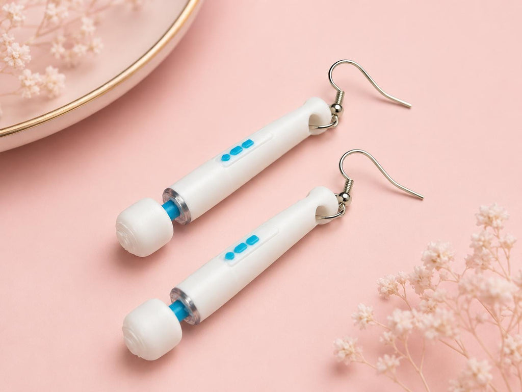 Hitachi-style Vibrator Earrings, Kinky/Lesbian/LGBTQ+/BDSM Accessory __etsy:8057405725