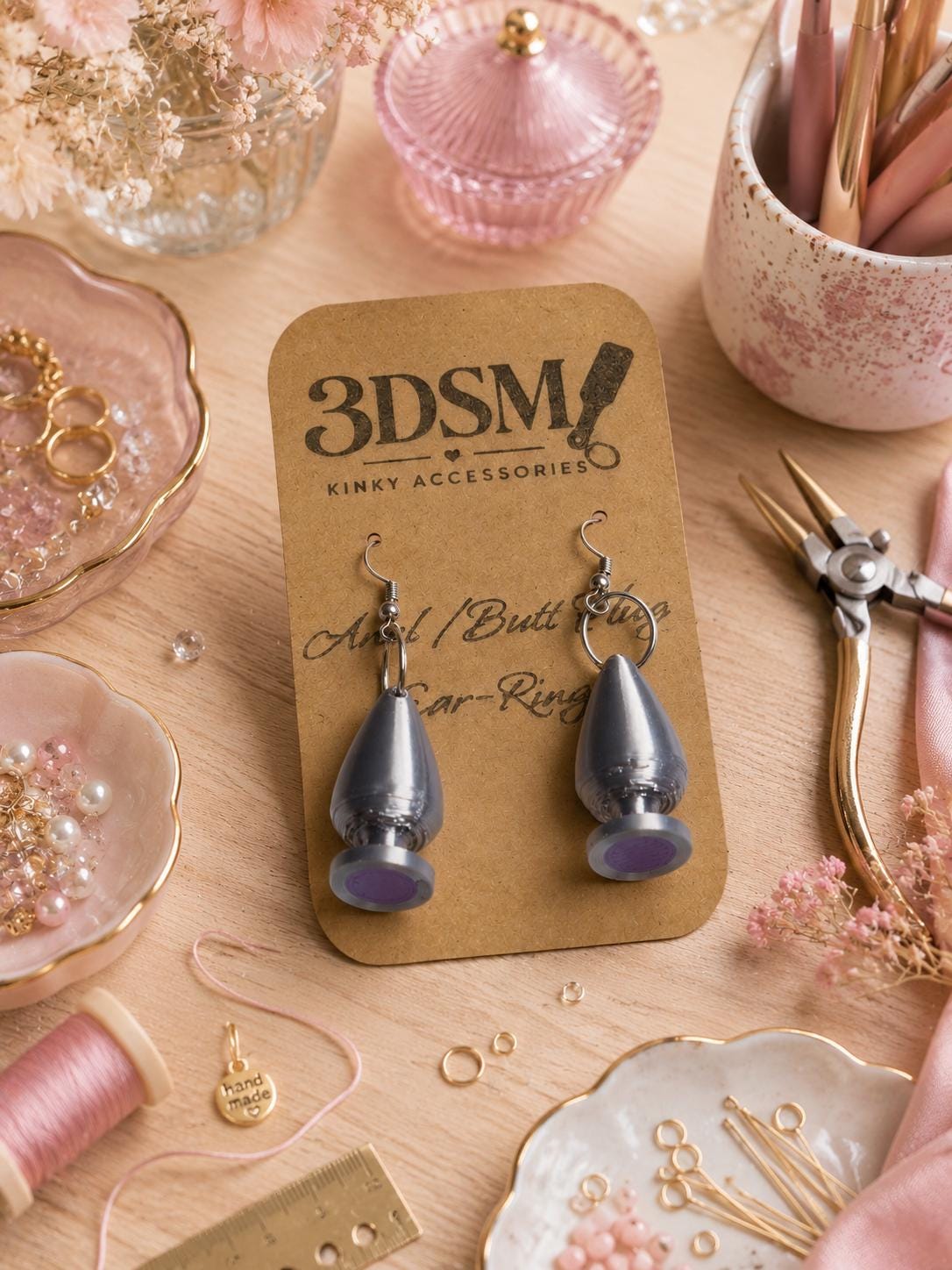 Butt Plug Earrings, Kinky/Lesbian/LGBTQ+/BDSM Accessory __etsy:8057665873